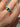 Vintage French 18k gold donut shape  tile sapphire ring