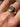 Beautiful French 18k gold & enamel ring with initial B